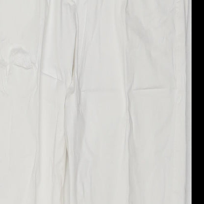 Backstage Womens White Cotton Cropped Jeans Size M L23 in Regular Zip