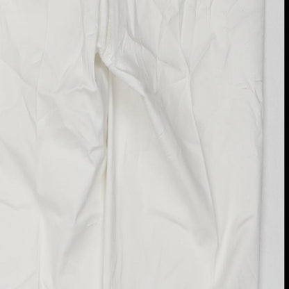 Backstage Womens White Cotton Cropped Jeans Size M L23 in Regular Zip