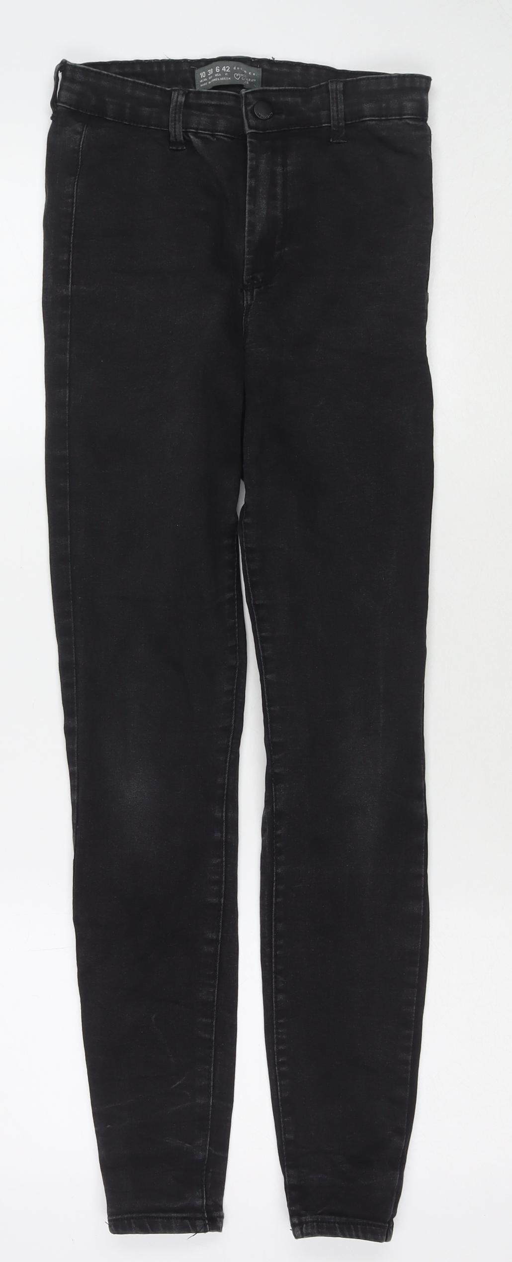 Denim & Co. Womens Black Cotton Skinny Jeans Size 10 L27 in Regular Zip