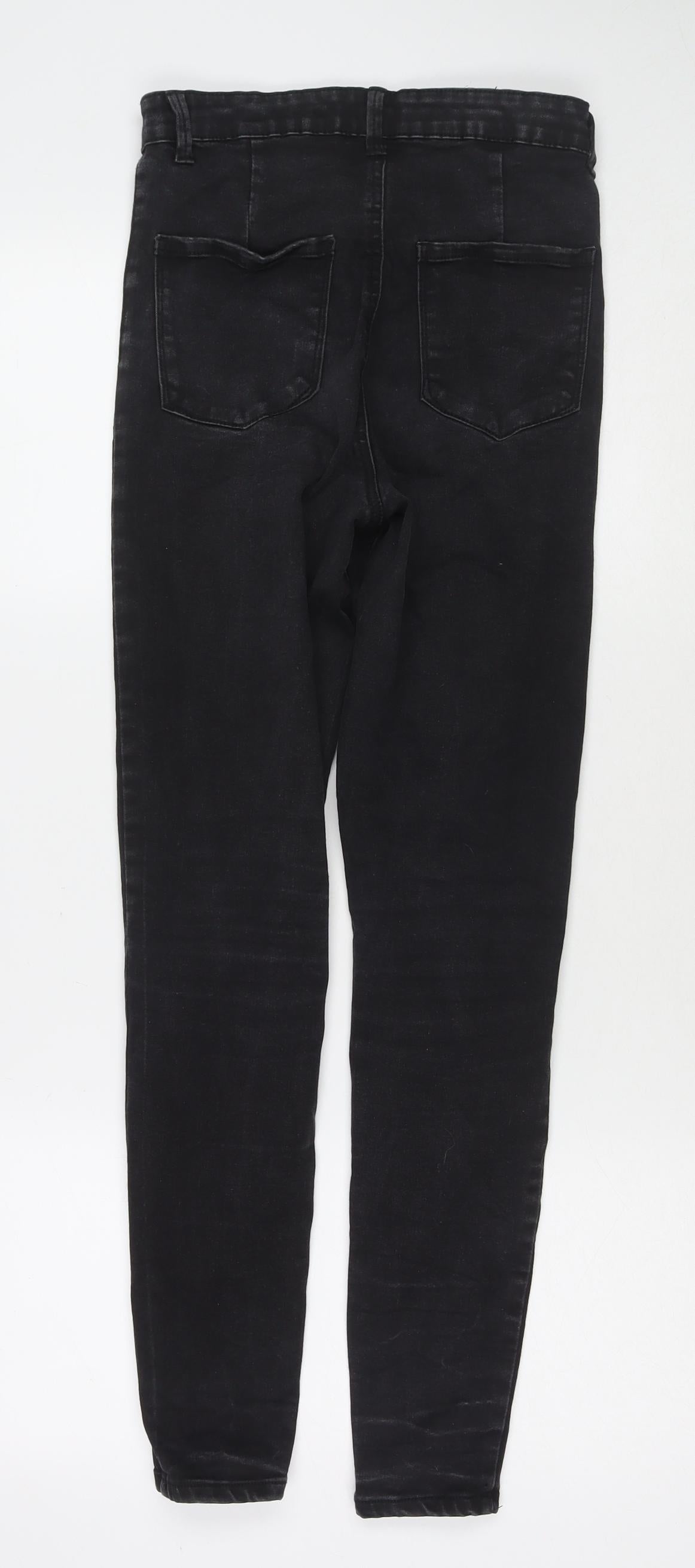 Denim & Co. Womens Black Cotton Skinny Jeans Size 10 L27 in Regular Zip