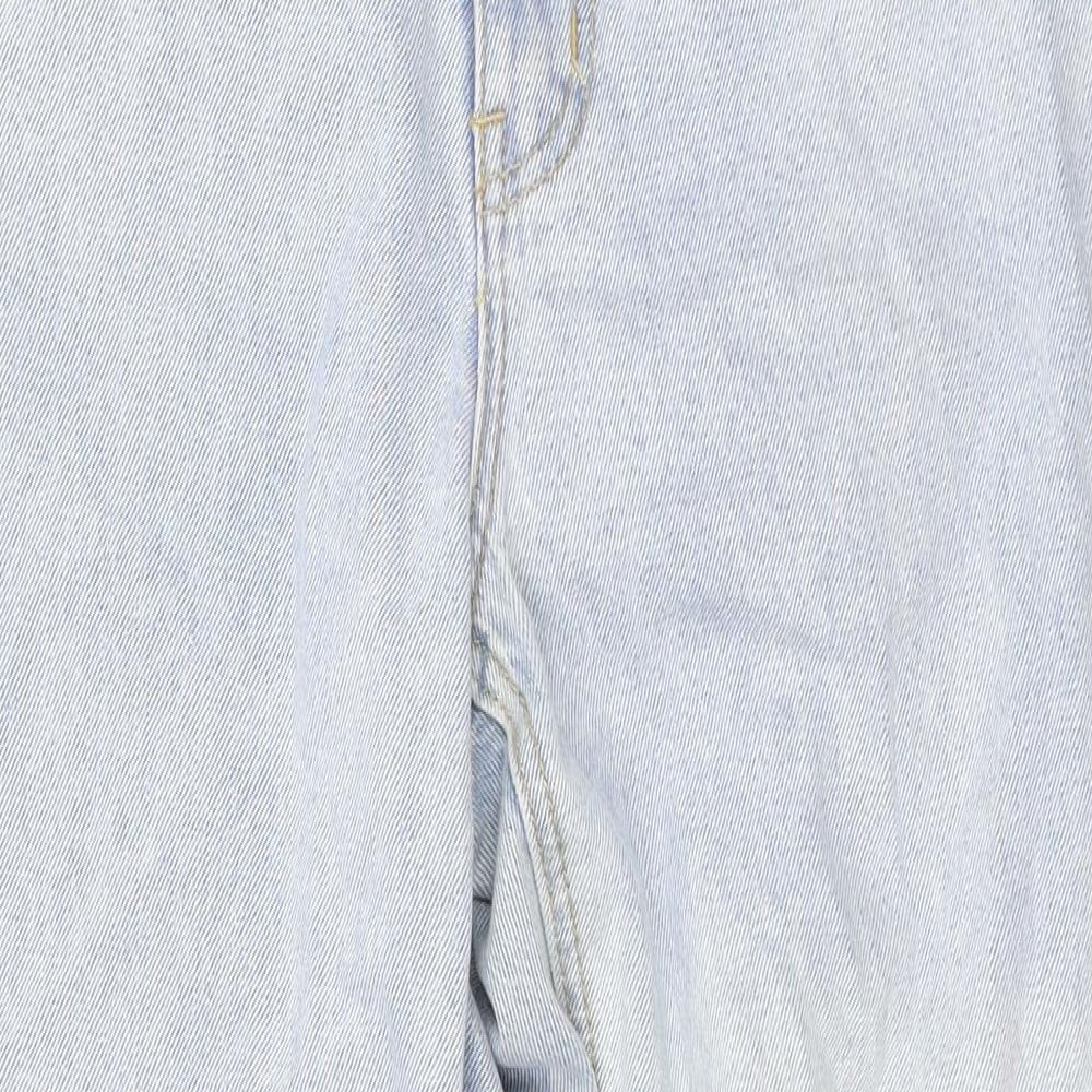 PRETTYLITTLETHING Womens Blue Cotton Mom Jeans Size 6 L27 in Regular Zip