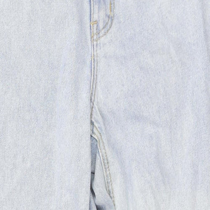 PRETTYLITTLETHING Womens Blue Cotton Mom Jeans Size 6 L27 in Regular Zip