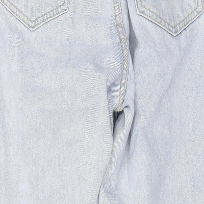 PRETTYLITTLETHING Womens Blue Cotton Mom Jeans Size 6 L27 in Regular Zip
