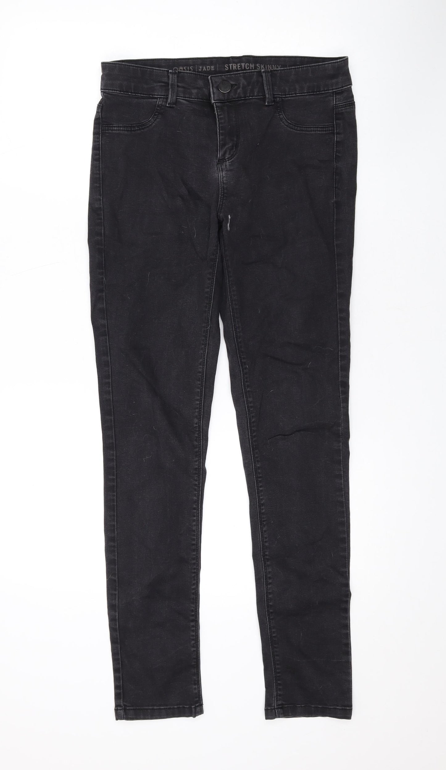 Oasis Womens Black Cotton Skinny Jeans Size 10 L29 in Regular Zip