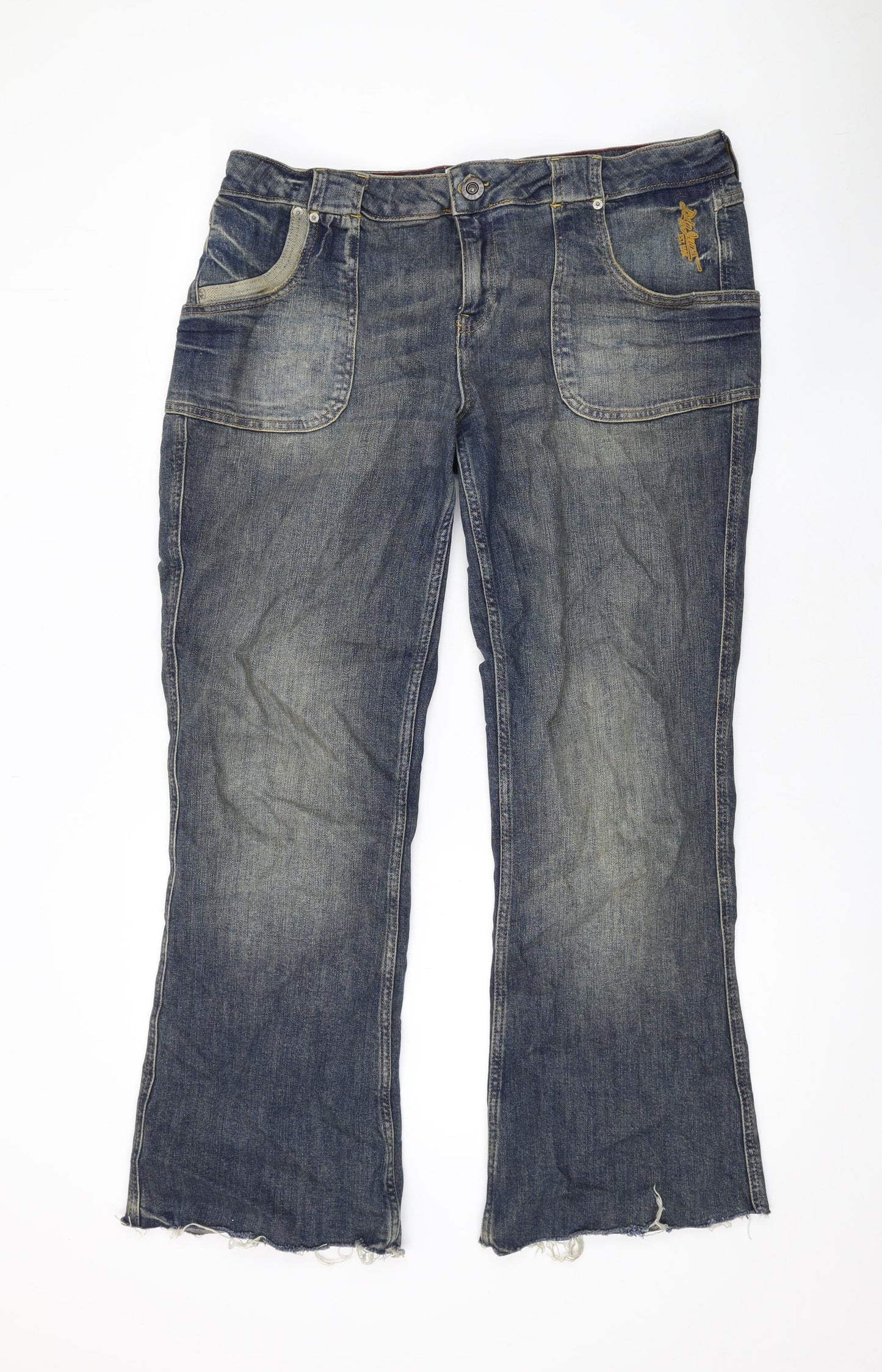 BDG Mens Blue Cotton Bootcut Jeans Size 36 in L30 in Regular Zip