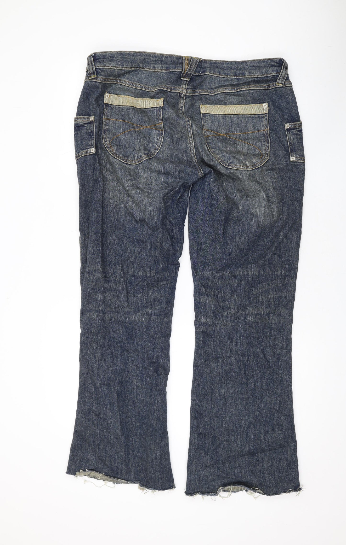BDG Mens Blue Cotton Bootcut Jeans Size 36 in L30 in Regular Zip