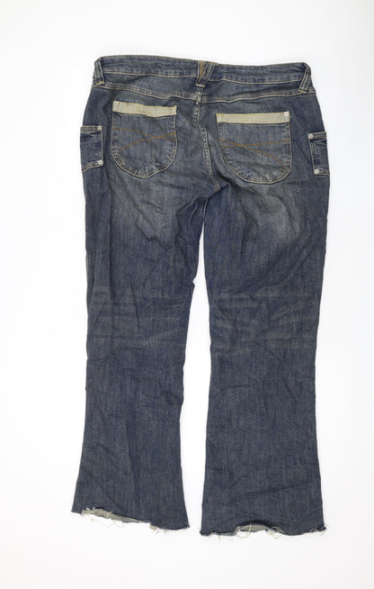 BDG Mens Blue Cotton Bootcut Jeans Size 36 in L30 in Regular Zip