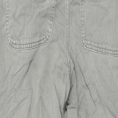 ASOS Womens Green Cotton Wide-Leg Jeans Size 12 L30 in Relaxed Button