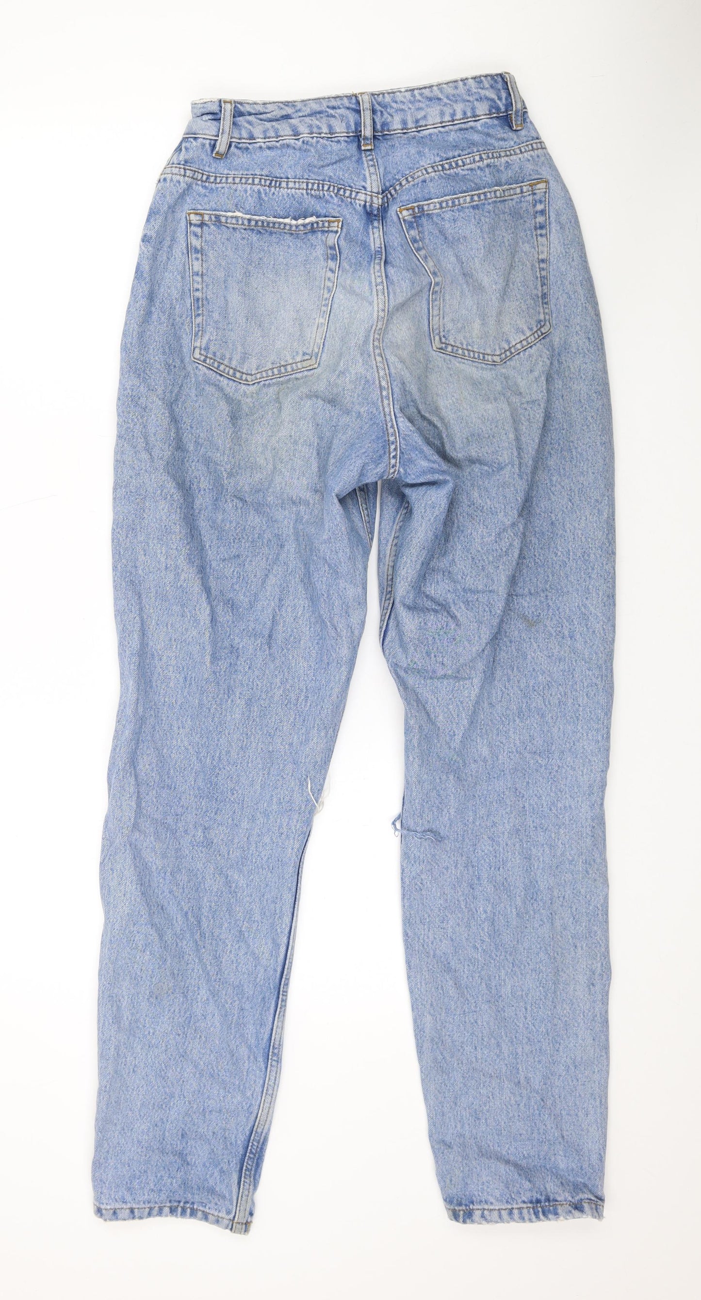 ASOS Womens Blue Cotton Straight Jeans Size 26 L31 in Regular Zip