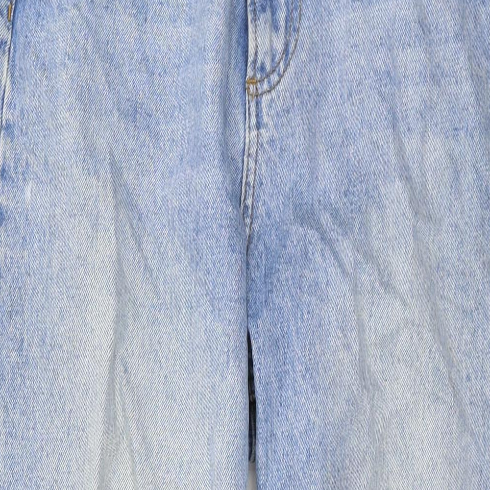 ASOS Womens Blue Cotton Straight Jeans Size 26 L31 in Regular Zip