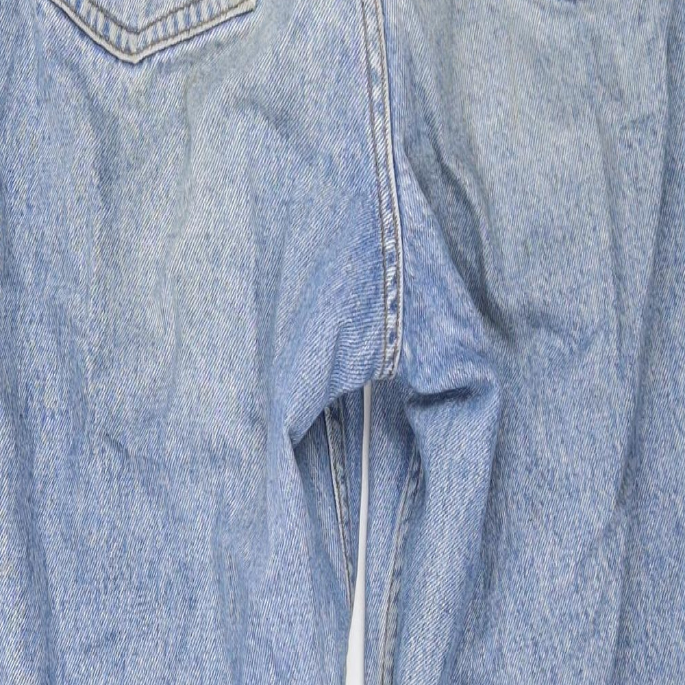 ASOS Womens Blue Cotton Straight Jeans Size 26 L31 in Regular Zip