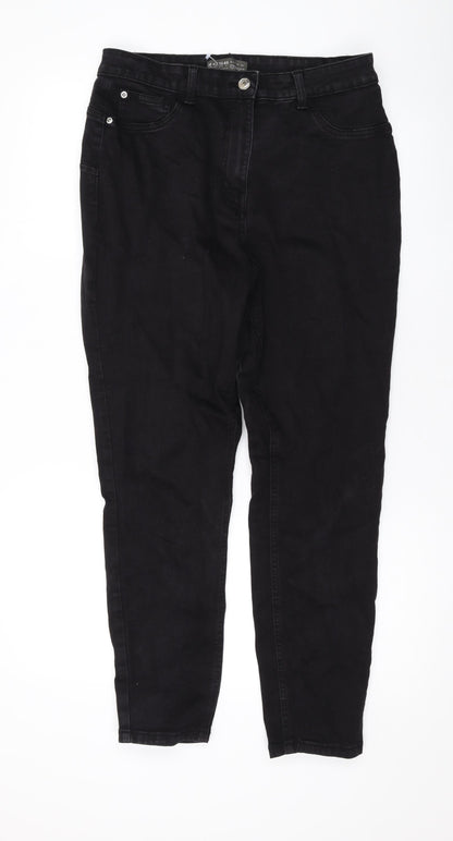 Denim & Co. Womens Black Cotton Skinny Jeans Size 14 L26 in Regular Zip