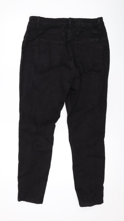 Denim & Co. Womens Black Cotton Skinny Jeans Size 14 L26 in Regular Zip
