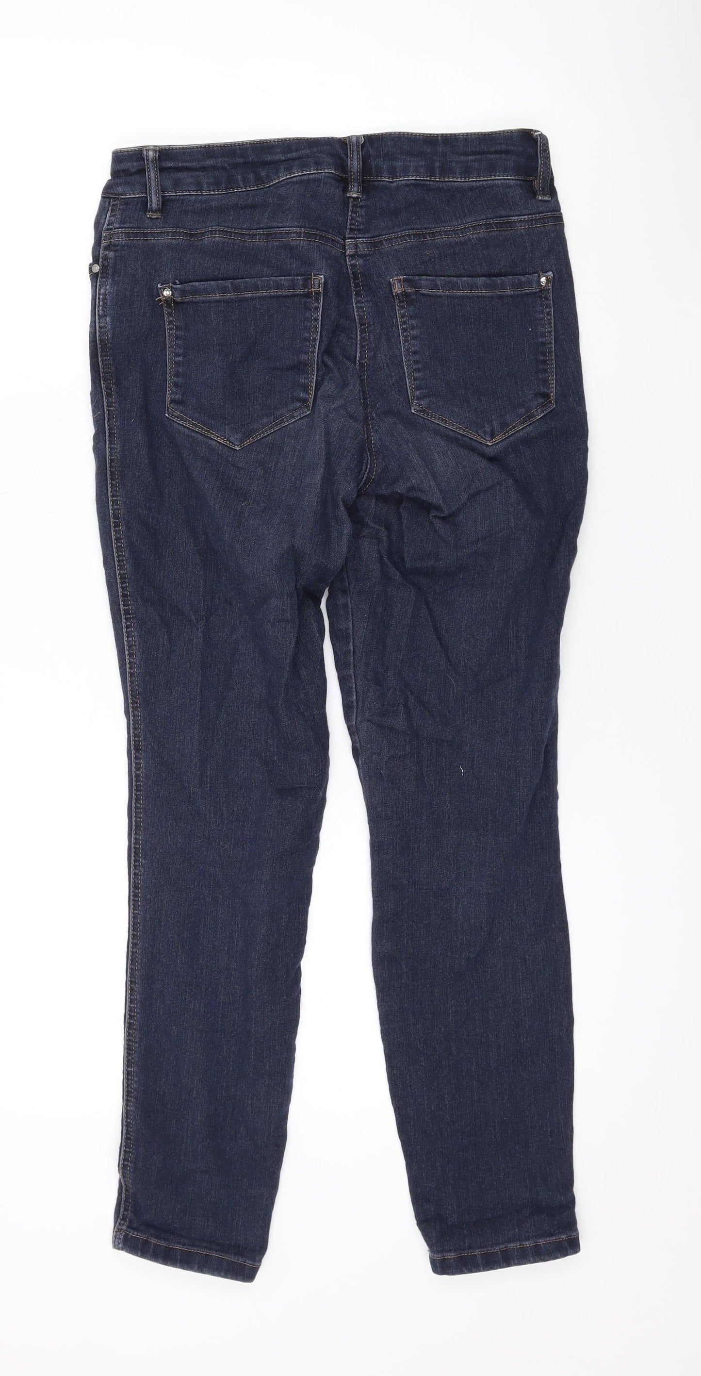 TU Womens Blue Cotton Skinny Jeans Size 10 L27 in Regular Zip