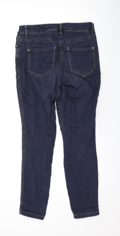 TU Womens Blue Cotton Skinny Jeans Size 10 L27 in Regular Zip