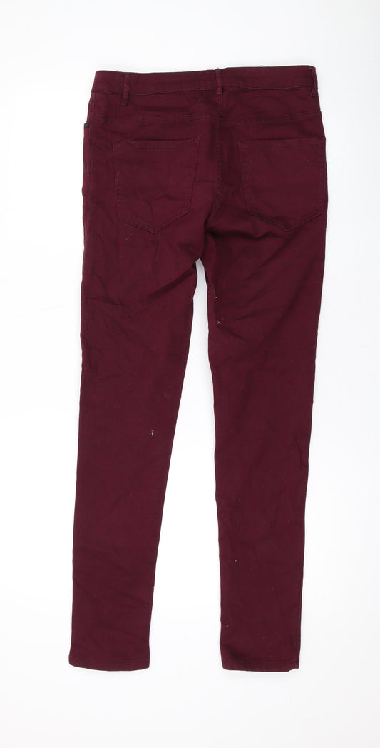 ESMARA Womens Purple Cotton Skinny Jeans Size 14 L30 in Regular Zip