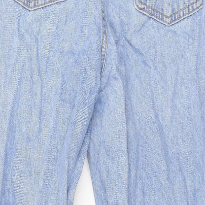 Denim & Co. Womens Blue Cotton Straight Jeans Size 10 L28 in Regular Zip