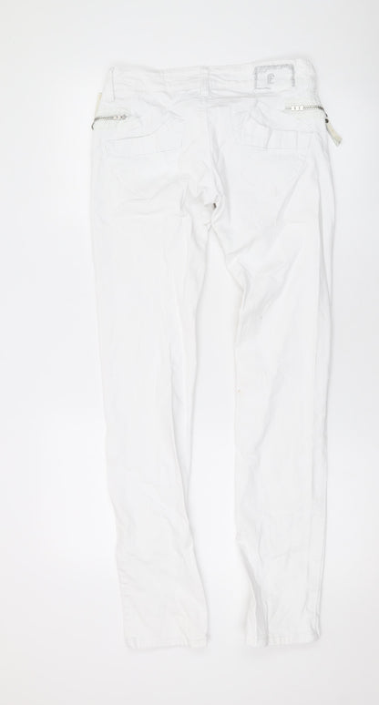 J Denim Womens White Cotton Skinny Jeans Size M L29 in Regular Zip