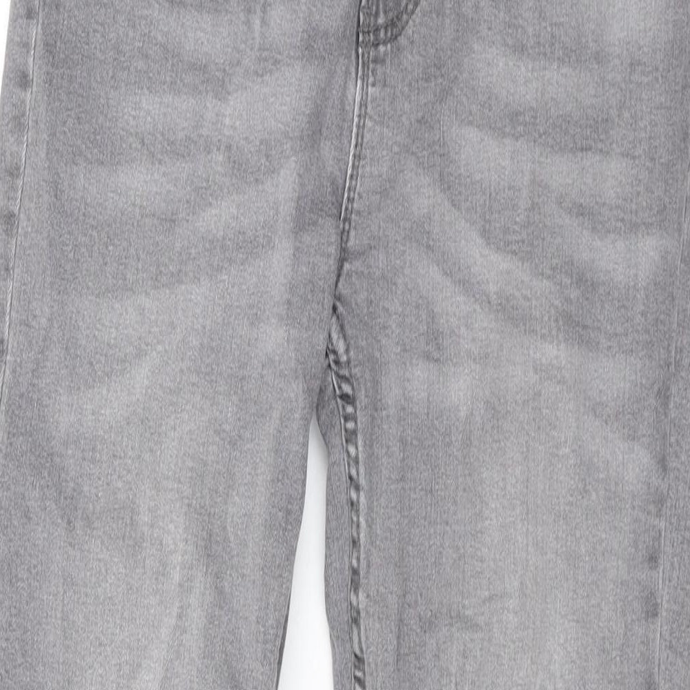 Denim & Co. Girls Grey Cotton Skinny Jeans Size 11-12 Years L26 in Regular Zip