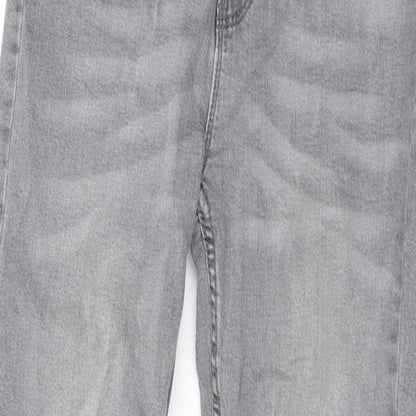 Denim & Co. Girls Grey Cotton Skinny Jeans Size 11-12 Years L26 in Regular Zip