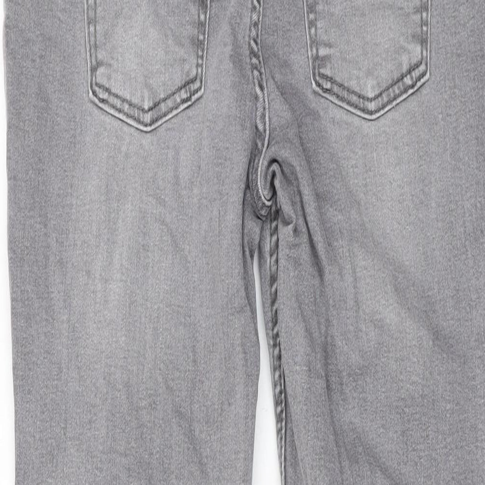 Denim & Co. Girls Grey Cotton Skinny Jeans Size 11-12 Years L26 in Regular Zip
