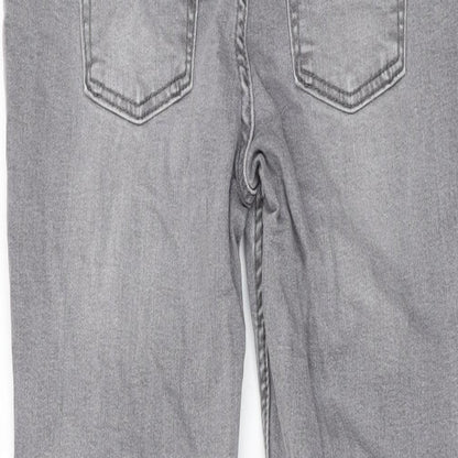 Denim & Co. Girls Grey Cotton Skinny Jeans Size 11-12 Years L26 in Regular Zip