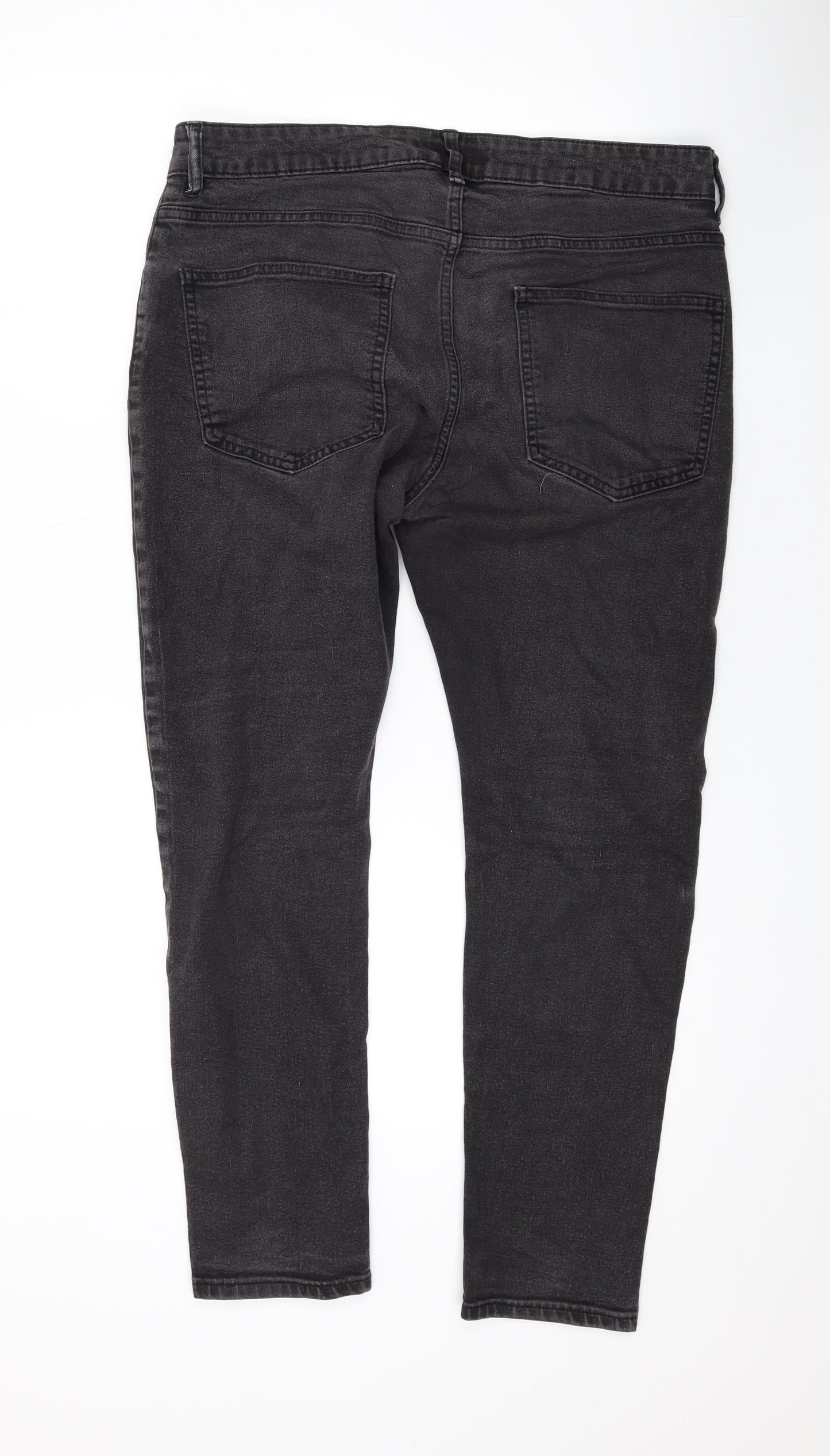Bershka Womens Black Cotton Skinny Jeans Size 44 in L26 in Regular Zip