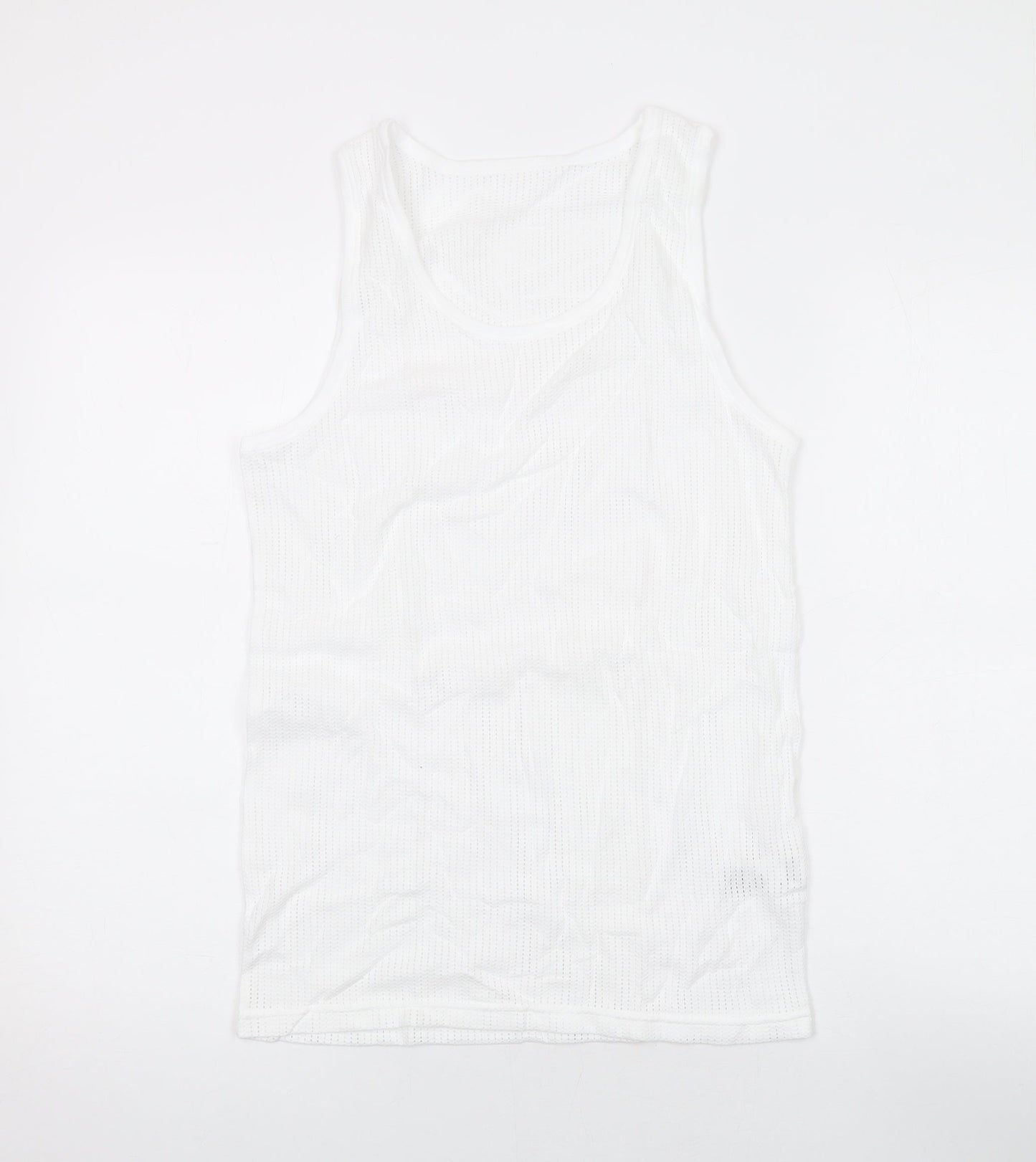 Marks and Spencer Mens White Cotton T-Shirt Size S Round Neck