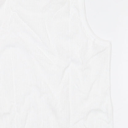 Marks and Spencer Mens White Cotton T-Shirt Size S Round Neck