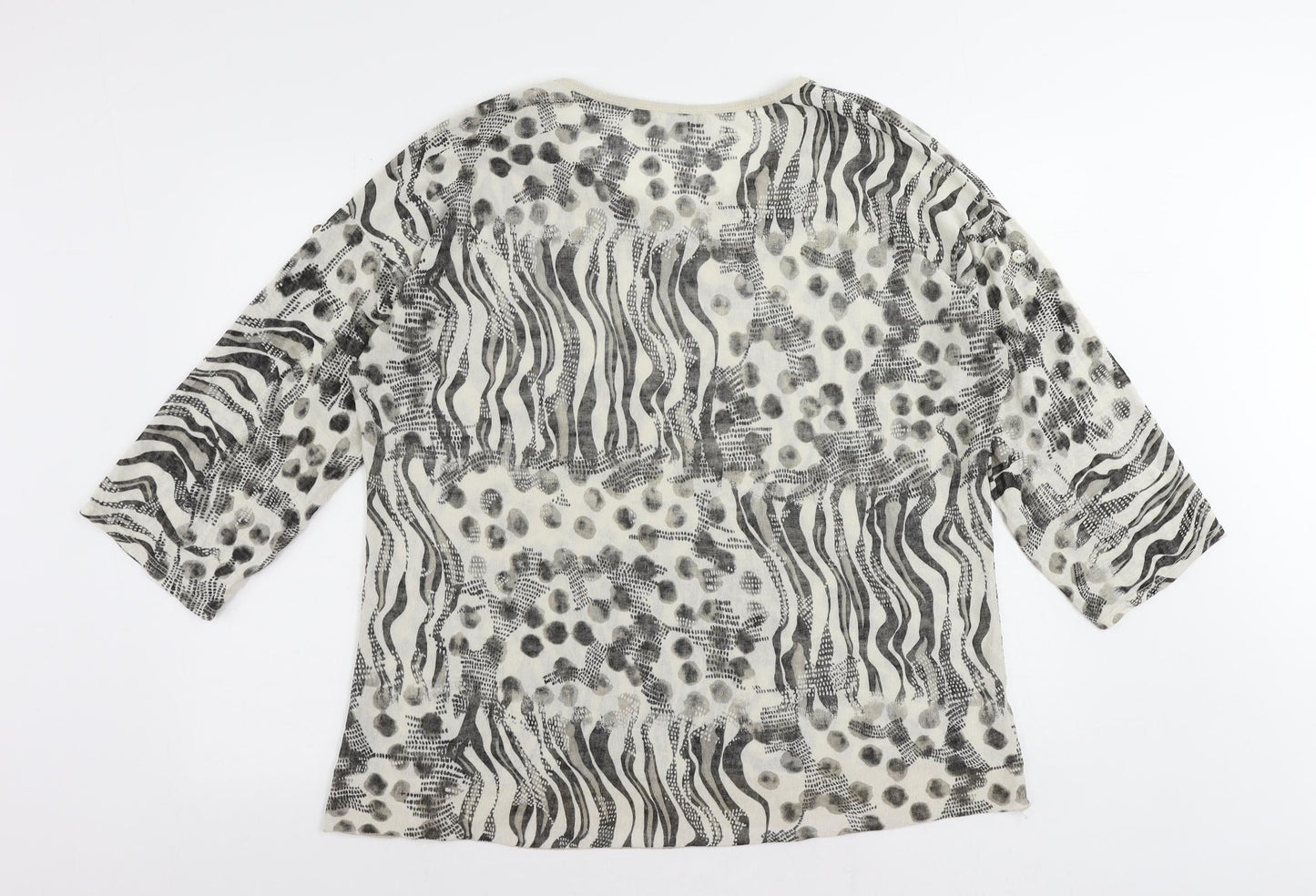 Womens UK Size M Apricot Grey Basic Blouse