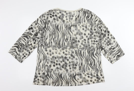 Womens UK Size M Apricot Grey Basic Blouse