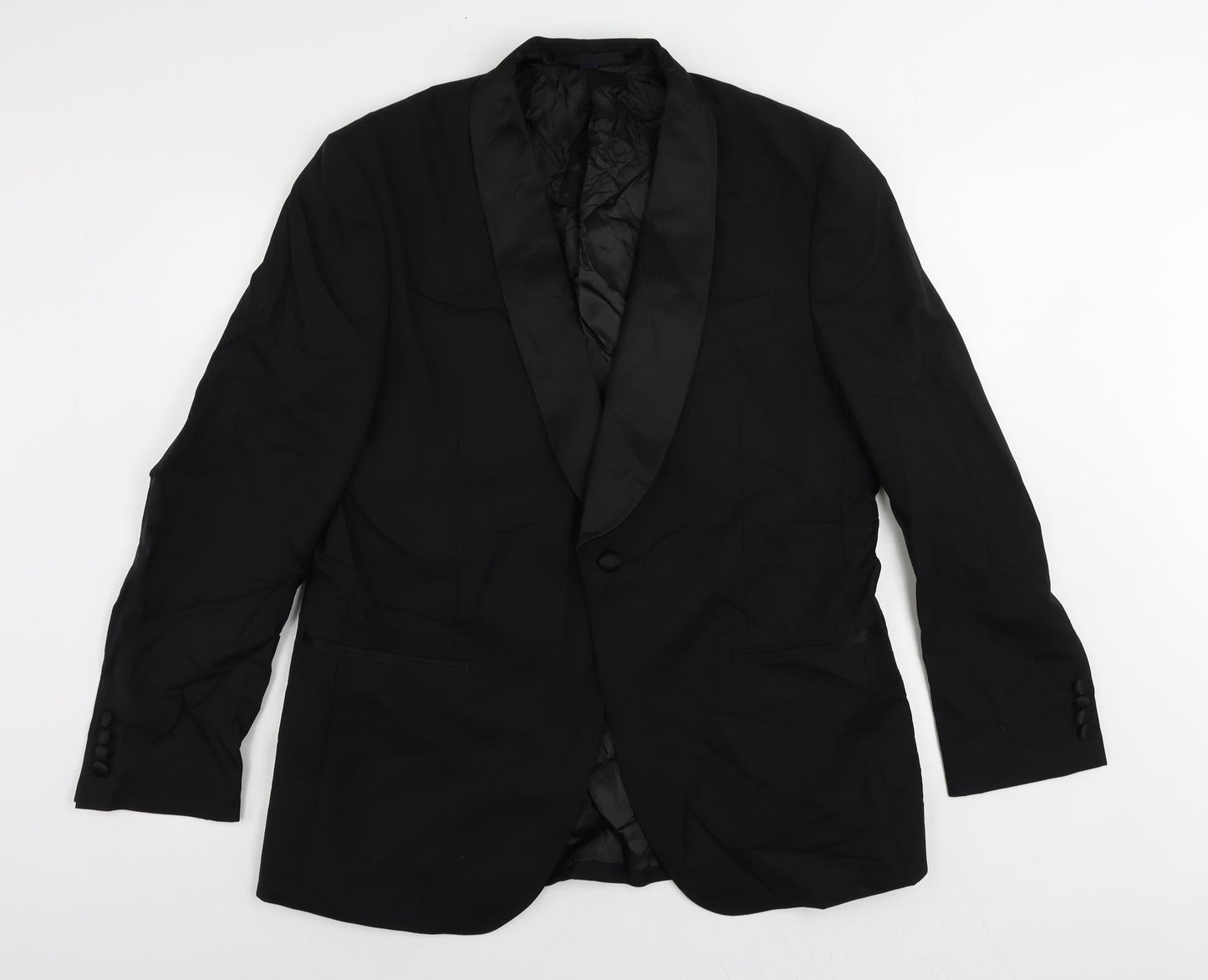 Mens UK Size 42 Marks and Spencer Regular Black Suit Tuxedo