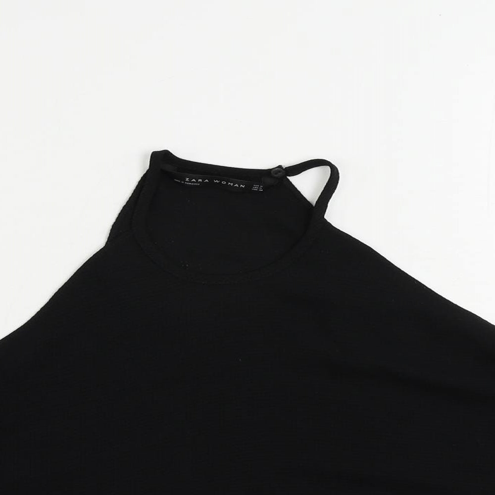 Womens UK Size M Zara Black Basic Tank
