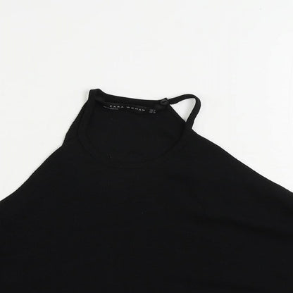 Womens UK Size M Zara Black Basic Tank