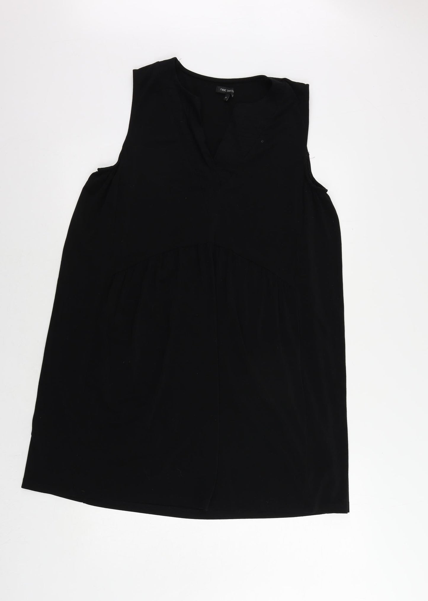 NEXT Womens Black Polyester Shift Size 14 V-Neck Pullover