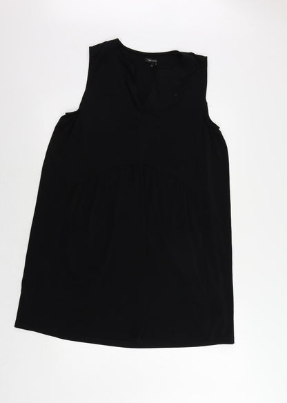 NEXT Womens Black Polyester Shift Size 14 V-Neck Pullover