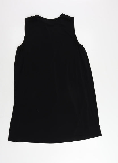 NEXT Womens Black Polyester Shift Size 14 V-Neck Pullover