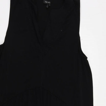 NEXT Womens Black Polyester Shift Size 14 V-Neck Pullover