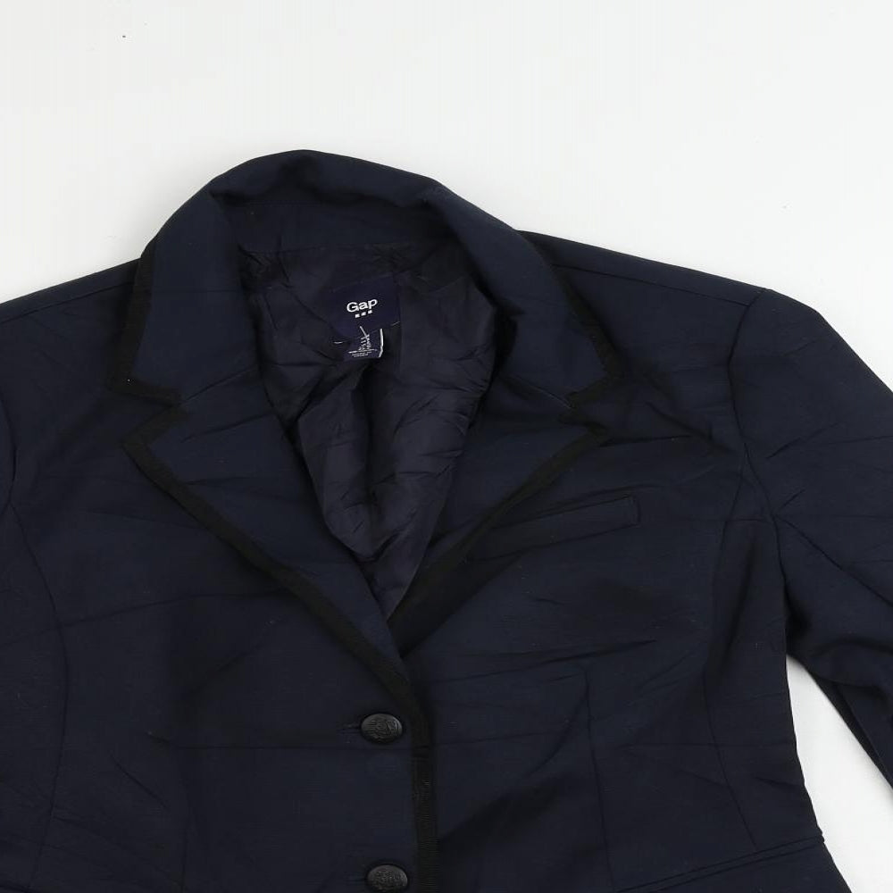 Gap Womens Blue Jacket Blazer Size 8 Button