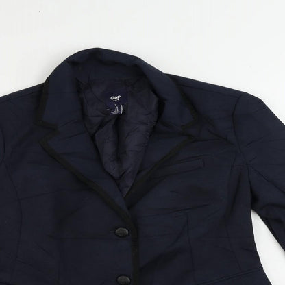 Gap Womens Blue Jacket Blazer Size 8 Button