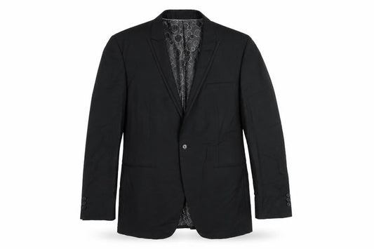 1860 Menswear Mens Black Polyester Jacket Suit Jacket Size 42 Regular