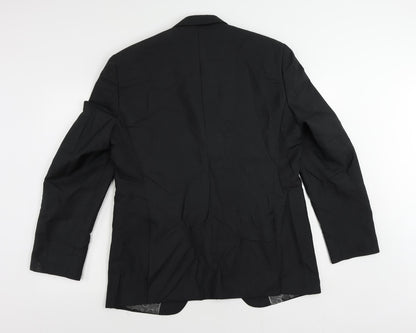 1860 Menswear Mens Black Polyester Jacket Suit Jacket Size 42 Regular