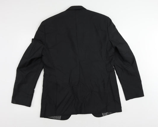 1860 Menswear Mens Black Polyester Jacket Suit Jacket Size 42 Regular