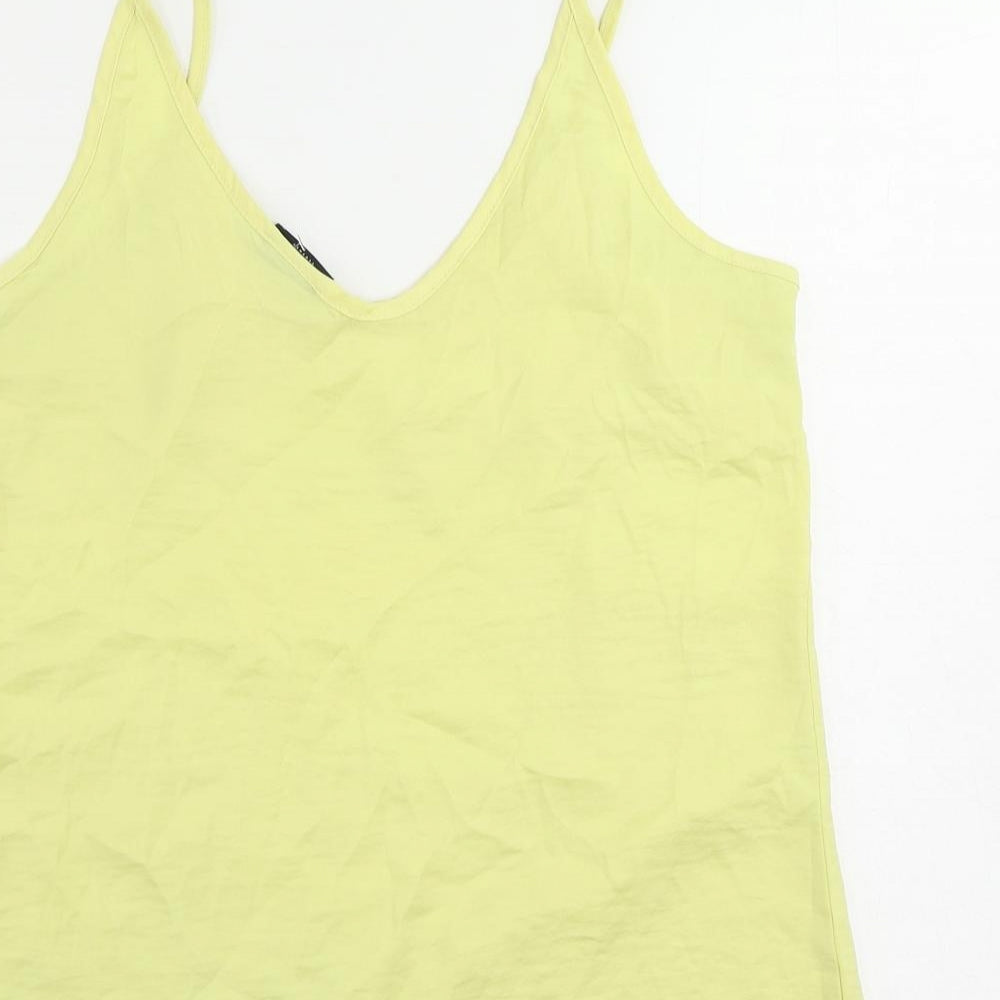 Womens UK Size M VILA Yellow Camisole Tank