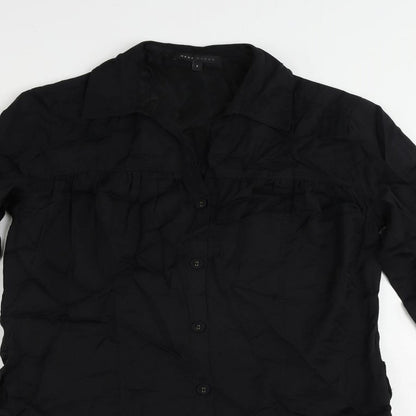 NEXT Womens Black Cotton Shirt Dress Size 8 Collared Button