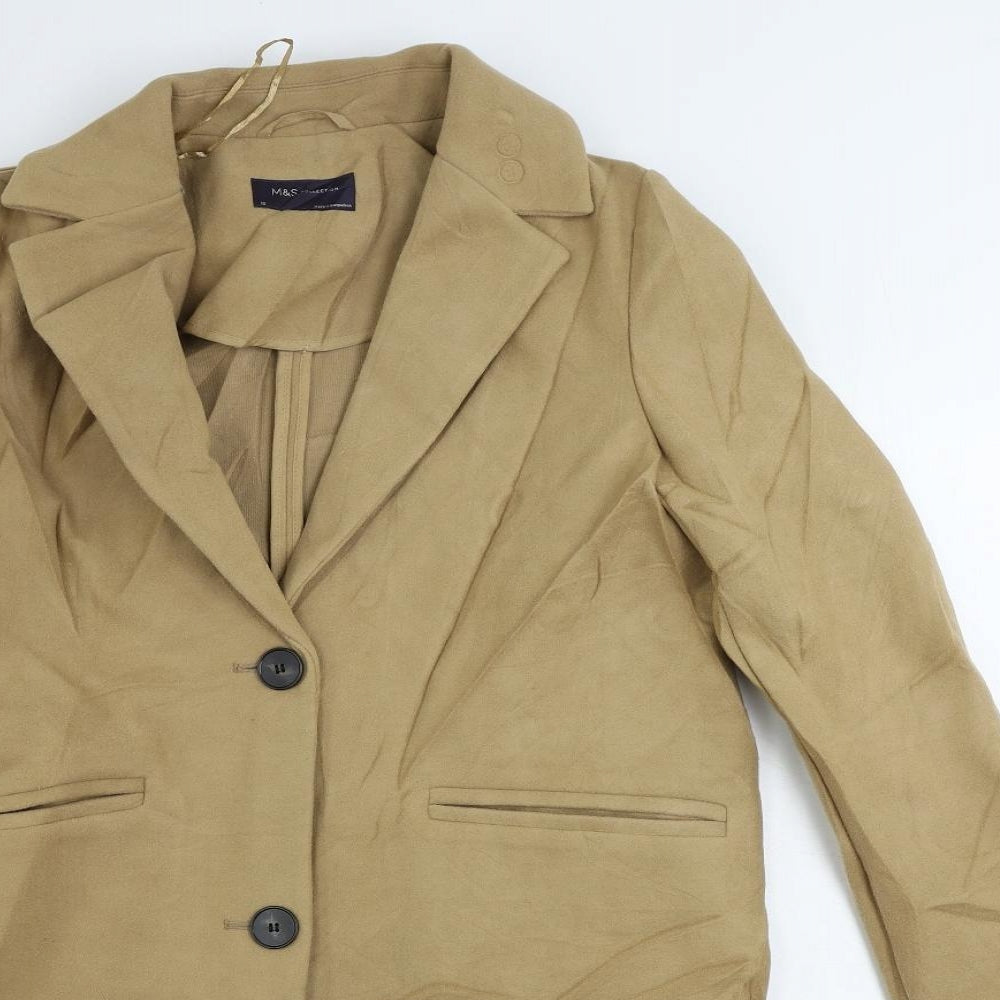 Womens UK Size 10 Marks and Spencer Beige Overcoat