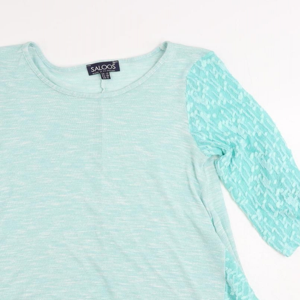 Womens UK Size 12 Saloos Green Tunic Blouse