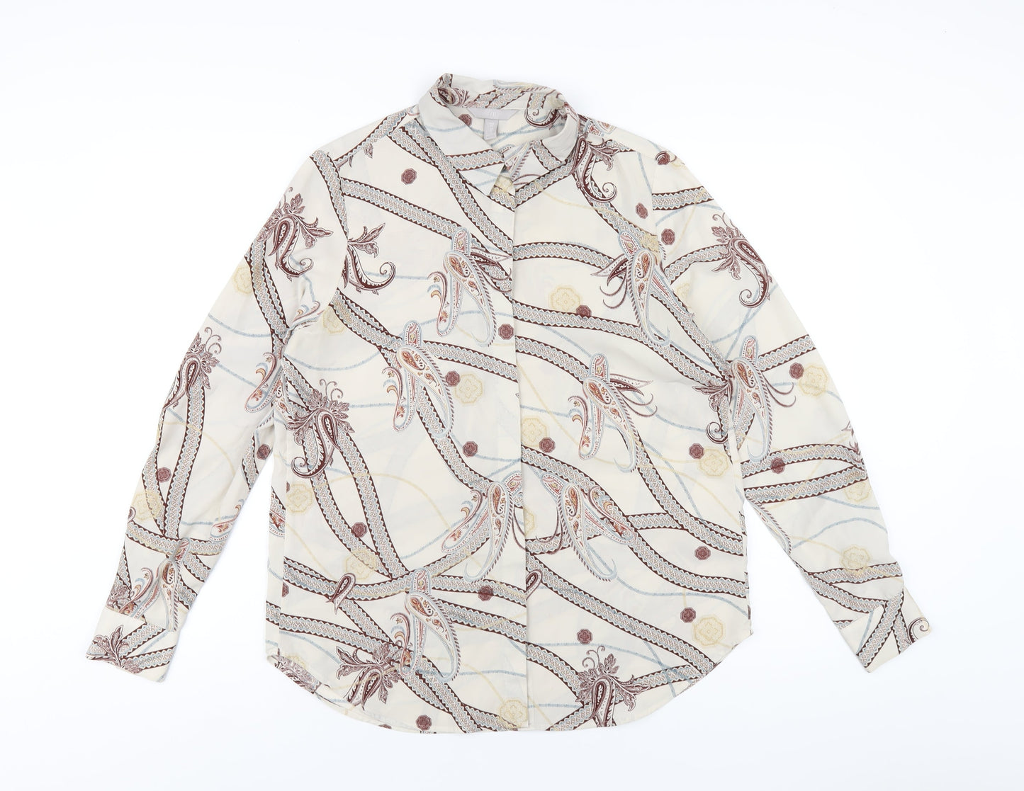 Womens UK Size 8 H&M Multicoloured Basic Button-Up