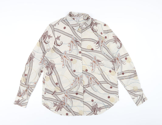 Womens UK Size 8 H&M Multicoloured Basic Button-Up