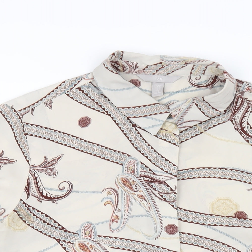 Womens UK Size 8 H&M Multicoloured Basic Button-Up
